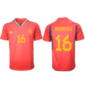 Maillot de foot Espagne Rodri Hernandez #16 Domicile Monde 2022 Manches Courte